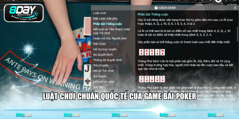 Luật chơi chuẩn quốc tế của game bài Poker